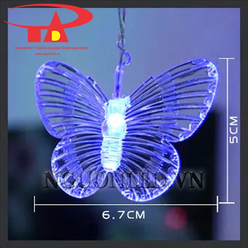 Kích thước led rèm cánh bướm 3m5 xanh dương