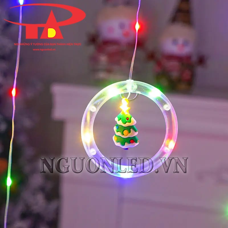 Ảnh đèn led rèm vòng tròn noel đủ màu