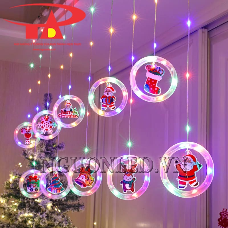 Ảnh led mành nháy noel vòng tròn