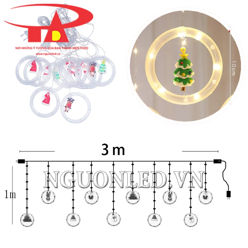 Thông số độ dài led mành nháy noel vòng tròn