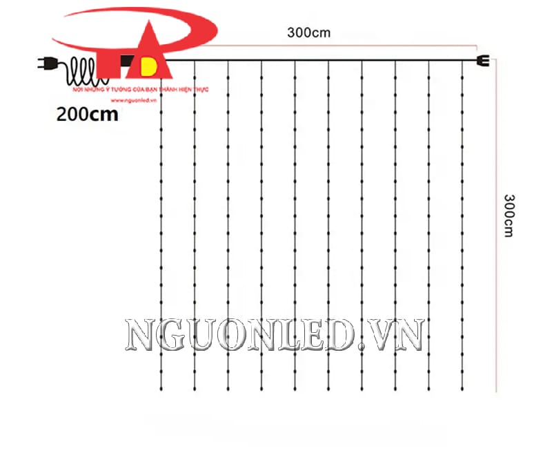 Ảnh kích thước led rèm mưa màu đỏ