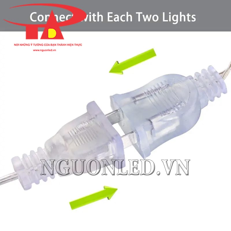 Cách nối dài led mành thác nước xanh dương