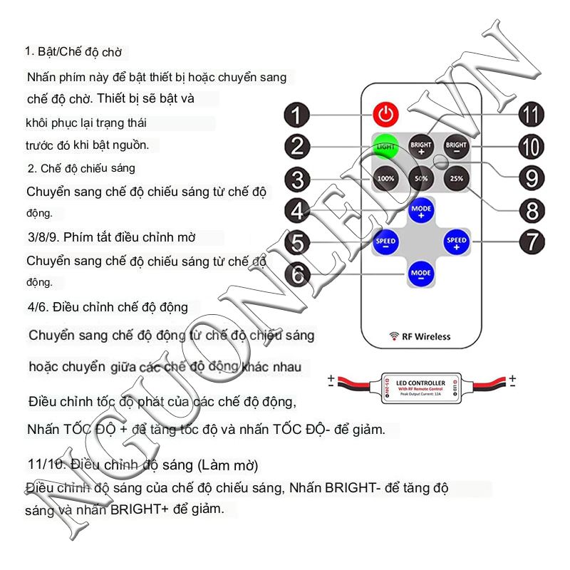 Hướng dẫn cài đặt bộ điều khiển led dây 5-24V giá rẻ