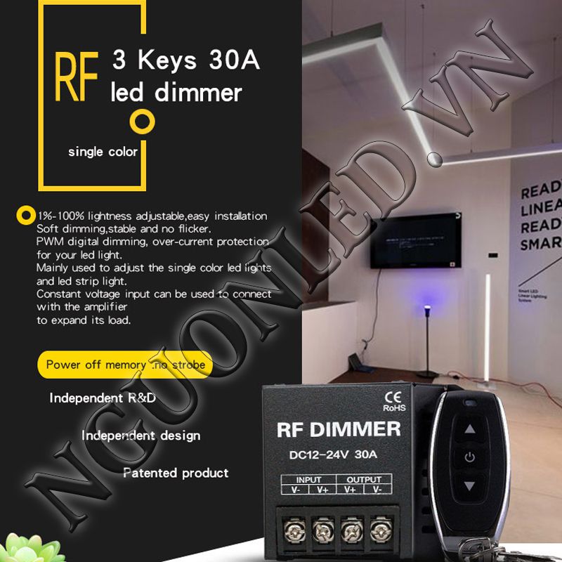 Mạch Dimmer 12-24V 30A có remote loại tốt tại TPHCM