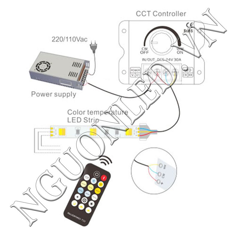 Hướng dẫn cài đặt Dimmer chỉnh độ sáng 5V-24V chỉnh độ sáng