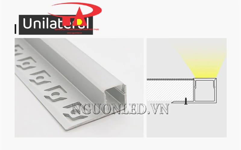 Thanh nhôm profile lắp âm giấu viền 33x13