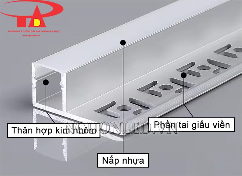 Thanh profile nhôm 33x13 giấu viền