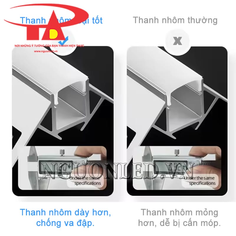 Thanh profile nhôm giấu viền 50x22 loại tốt