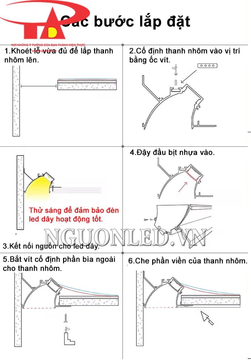 Hướng dẫn lắp đặt thanh nhôm âm trần