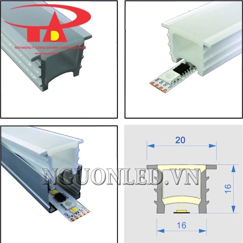 Silicon định hình led dây âm tường 1616