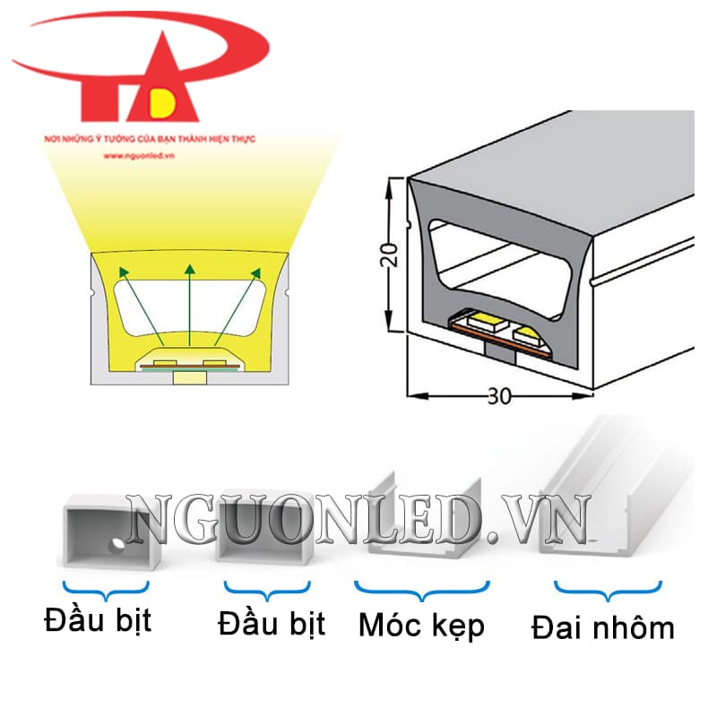 Dây silicon định hình 30x20mm