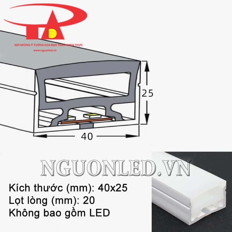 Dây silicon định hình led 40x25