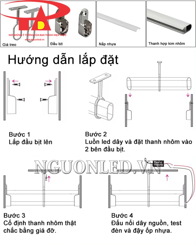 Hướng dẫn lắp đặt thanh nhôm treo tủ đồ