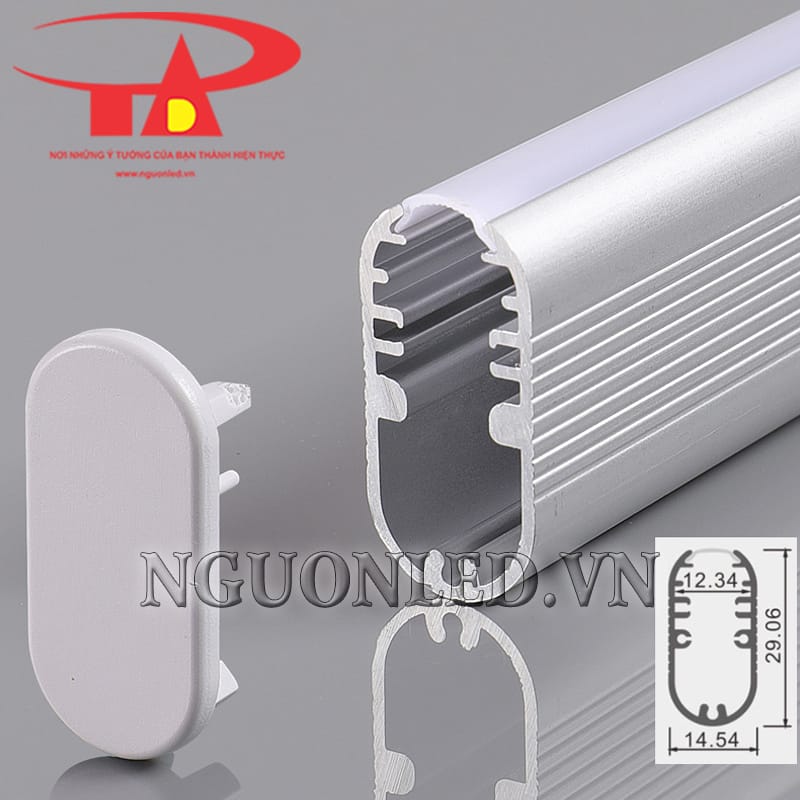 Thanh nhôm gắn tủ đồ định hình led dây