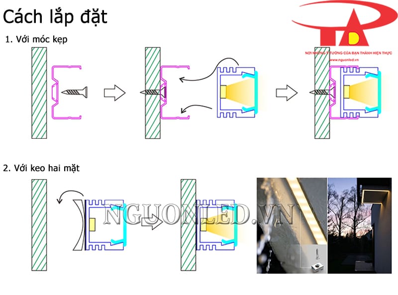 Hướng dẫn lắp đặt thanh nhôm định hình ốp nổi