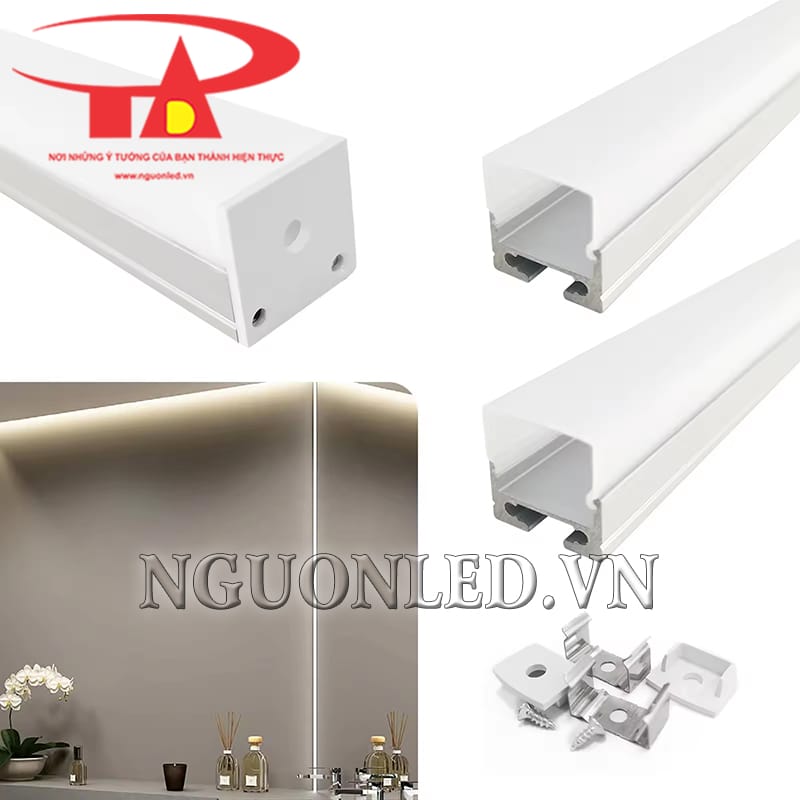 Thanh nhôm định hình U 20x20 gắn nổi