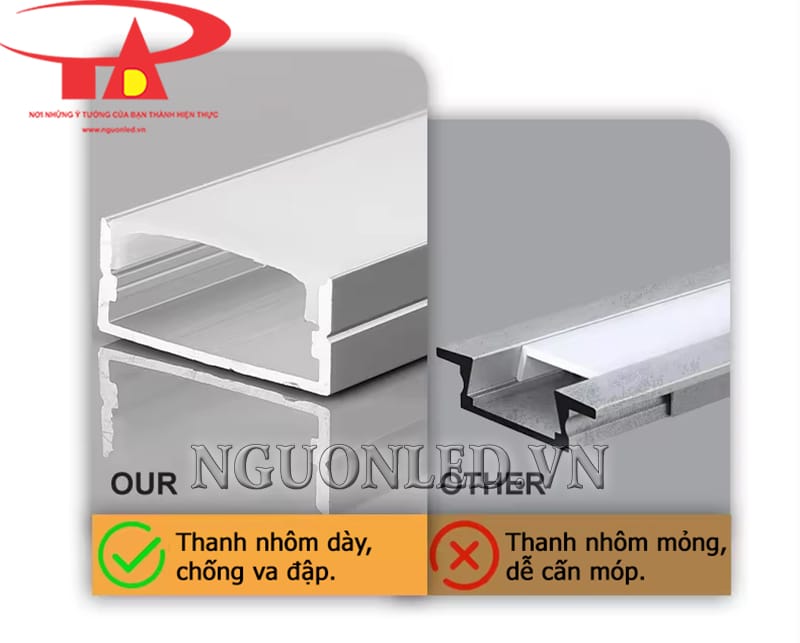 Thanh định hình nhôm U 24x10 loại tốt