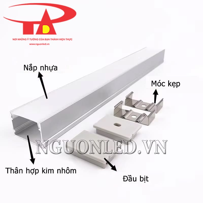 Thanh nhôm định hình U 30x20 lắp nổi