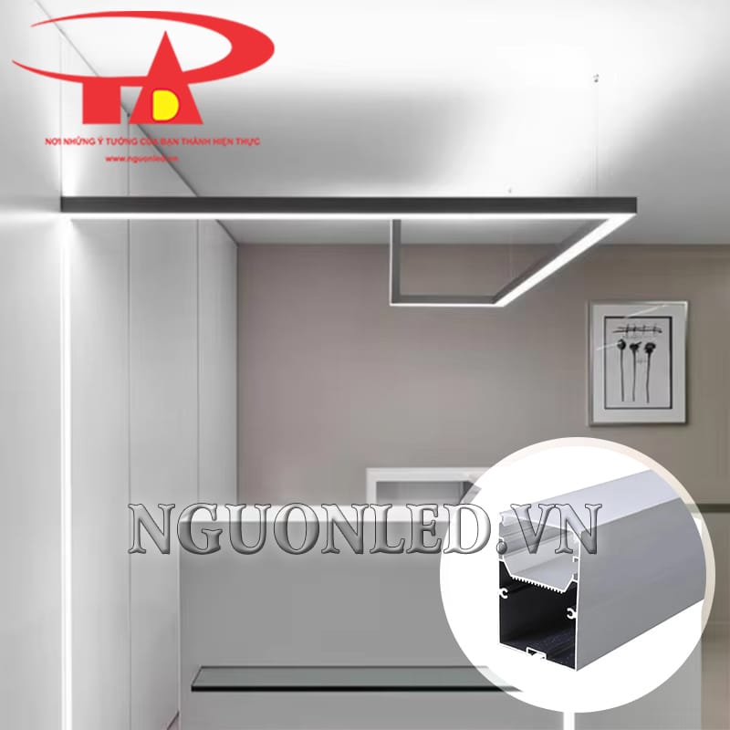 Máng định hình nhôm profile U 50x75