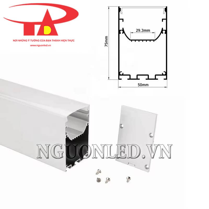 Máng nhôm profile U 50x75