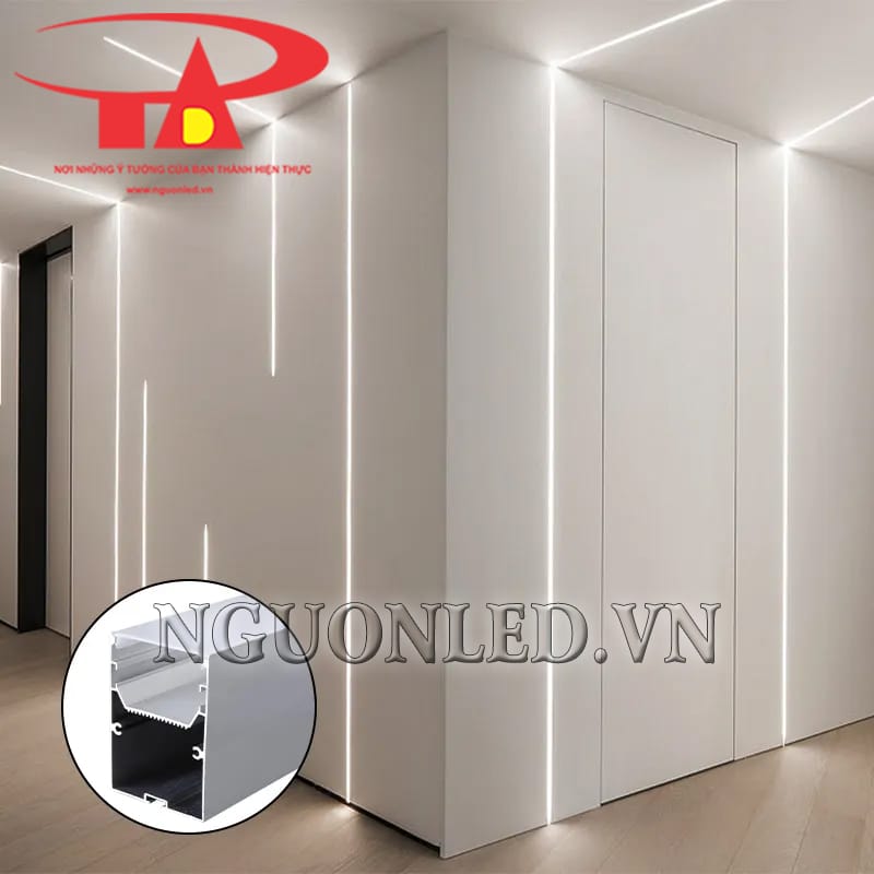 Thanh định hình nhôm U 50x75 gắn nổi