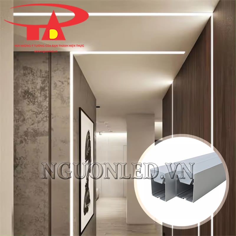 Thanh nhôm U 50x75 profile gắn nổi