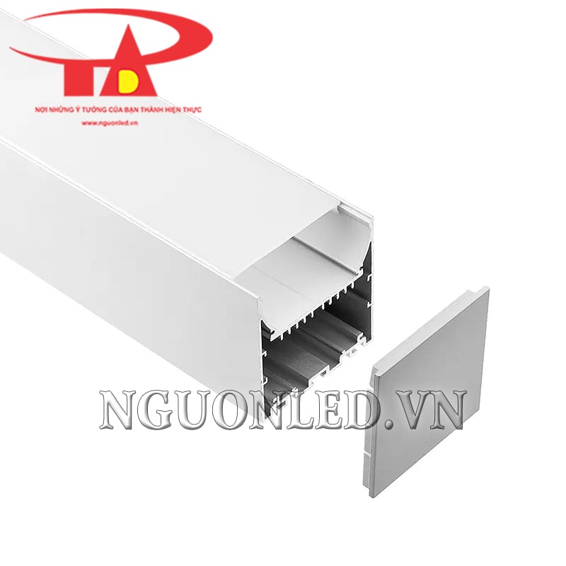 Thanh nhôm định hình U 76x76 ốp nổi