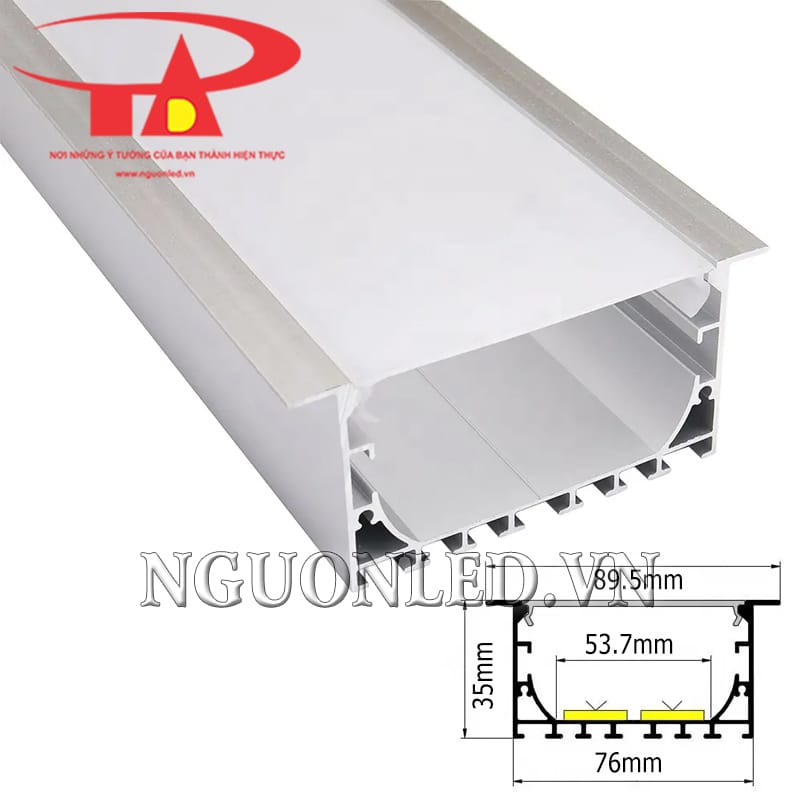 Thanh nhôm định hình W90H35 gắn âm