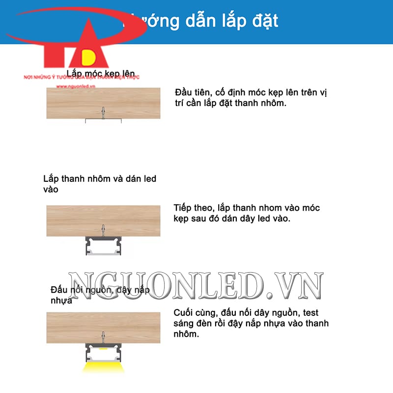 Cách lắp đặt thanh nhôm định hình U 14x7