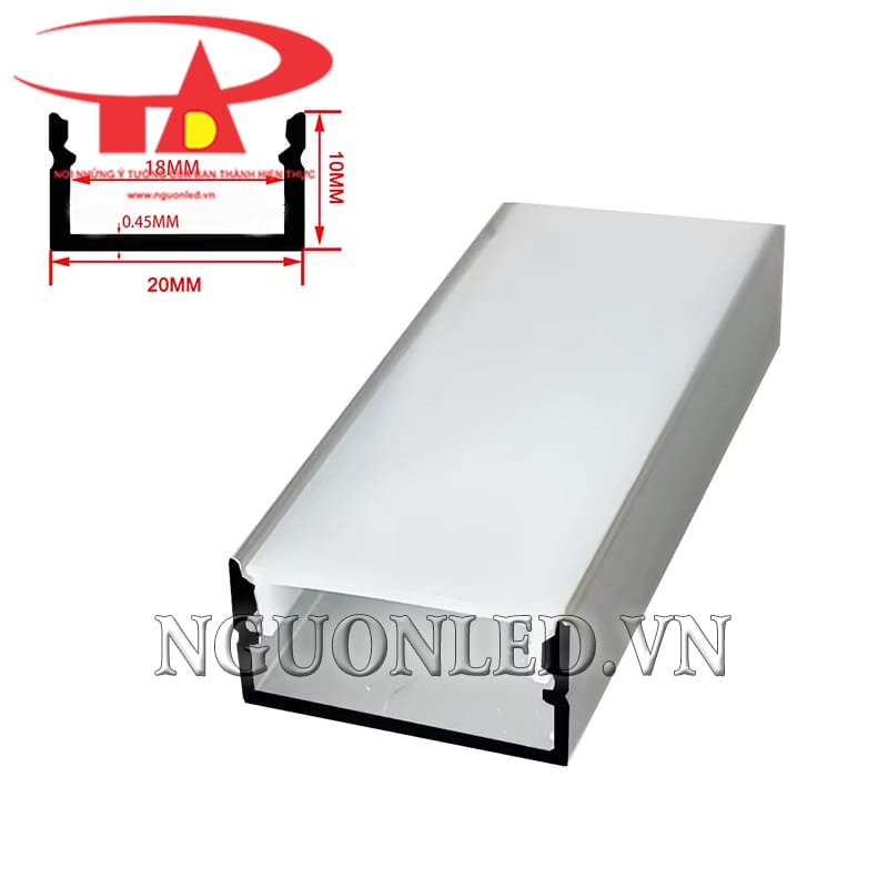 Thanh nhôm profile U nổi 20x10