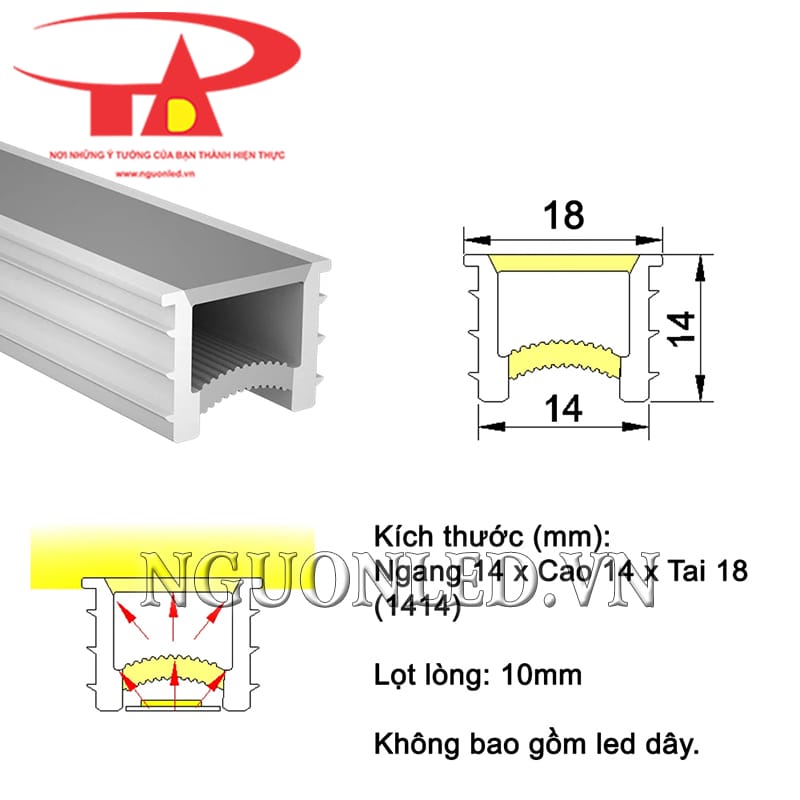 Ống luồn silicon định hình led dây 1414