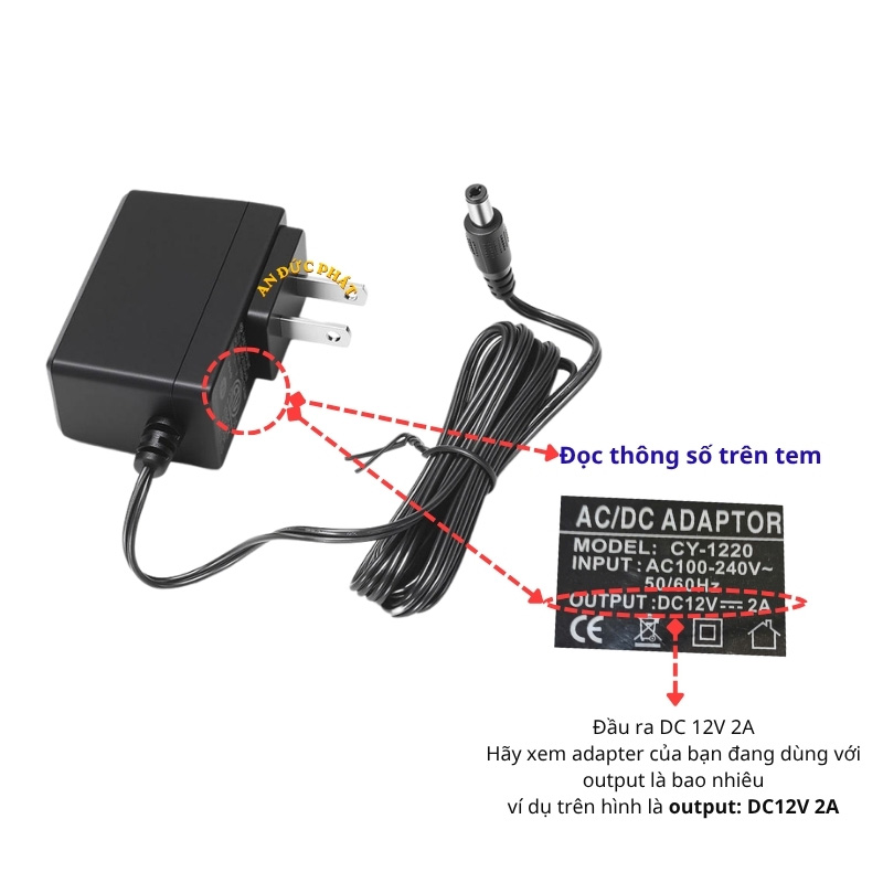Adapter 12V 2A công suất 24W