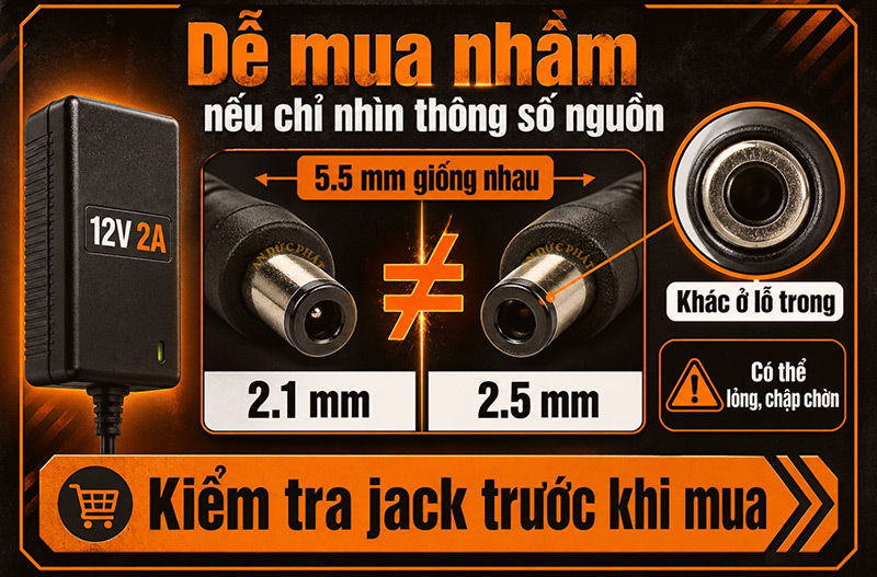Adapter 12V 2A jack DC 5.5x2.1