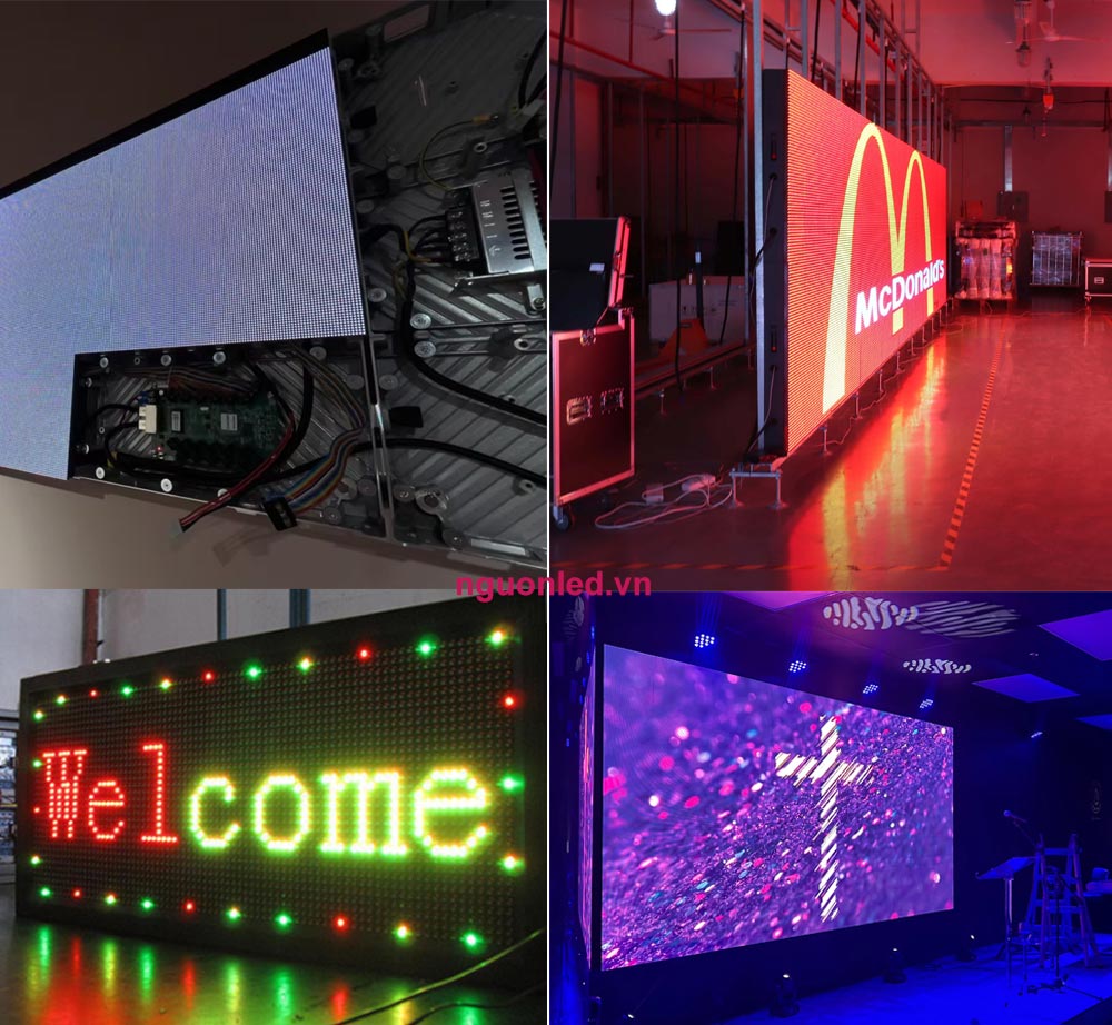 Biển LED ma trận chữ chạy màu đỏ ngoài trời hiển thị thông báo