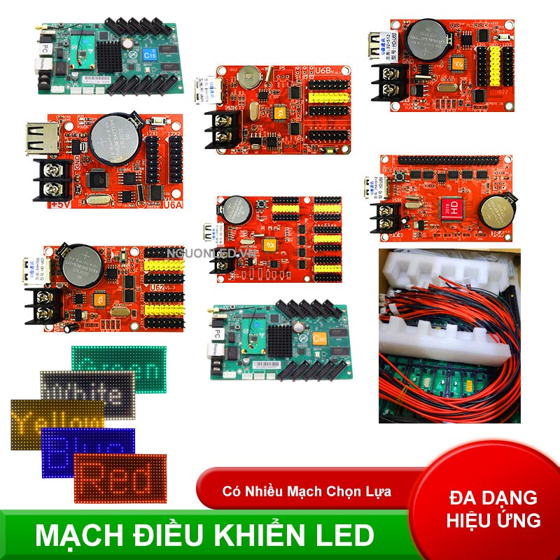 Mạch điều khiển module LED kết nối wifi và USB hiển thị nội dung
