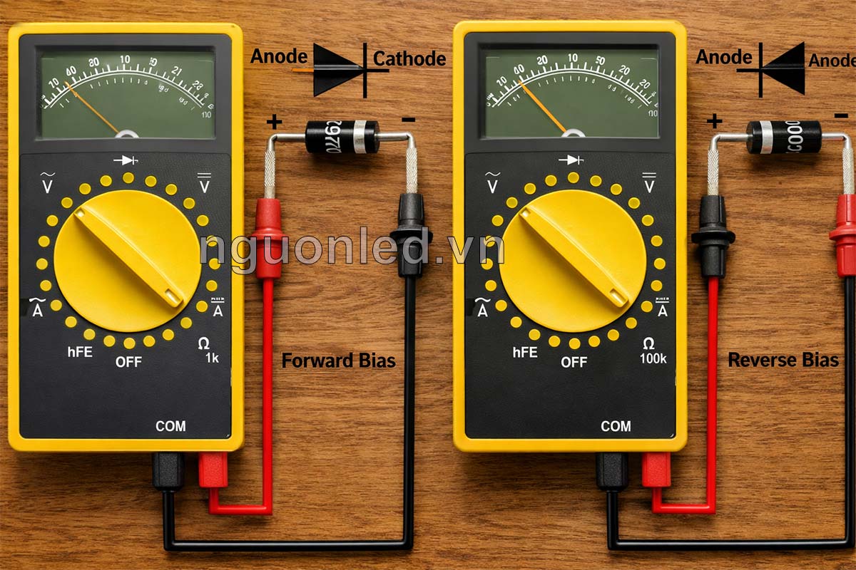 Đồng hồ đo điện digital multimeter với que đo đỏ đen dùng đo điện áp dòng điện và điện trở