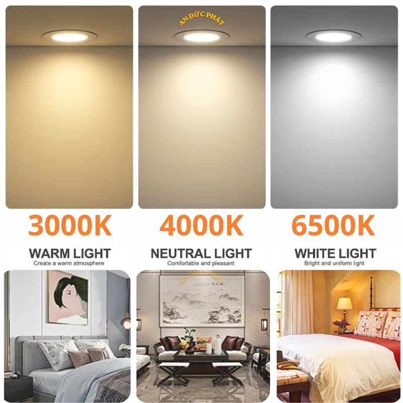 Đèn LED âm trần loại tốt chiếu sáng phòng khách, khách sạn