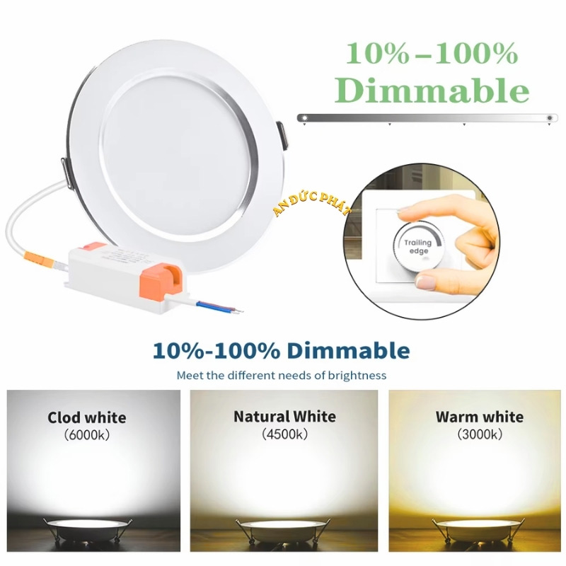 Đèn LED downlight âm trần dùng dimming