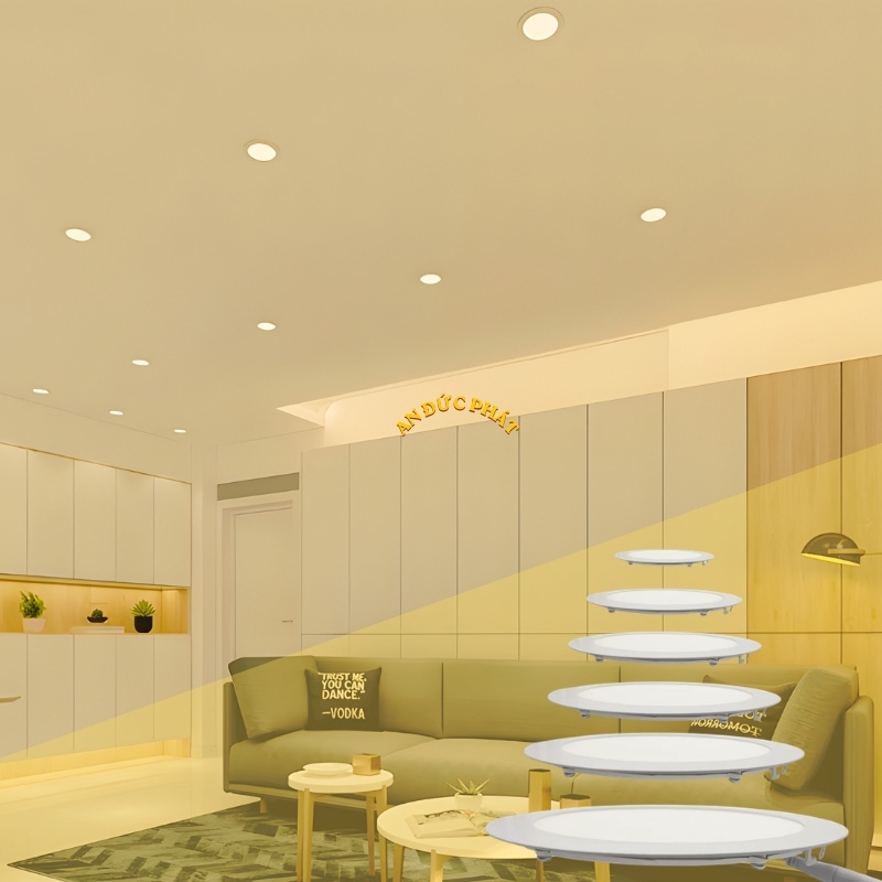  Đèn LED âm trần lắp chìm cho trần thạch cao hiện đại