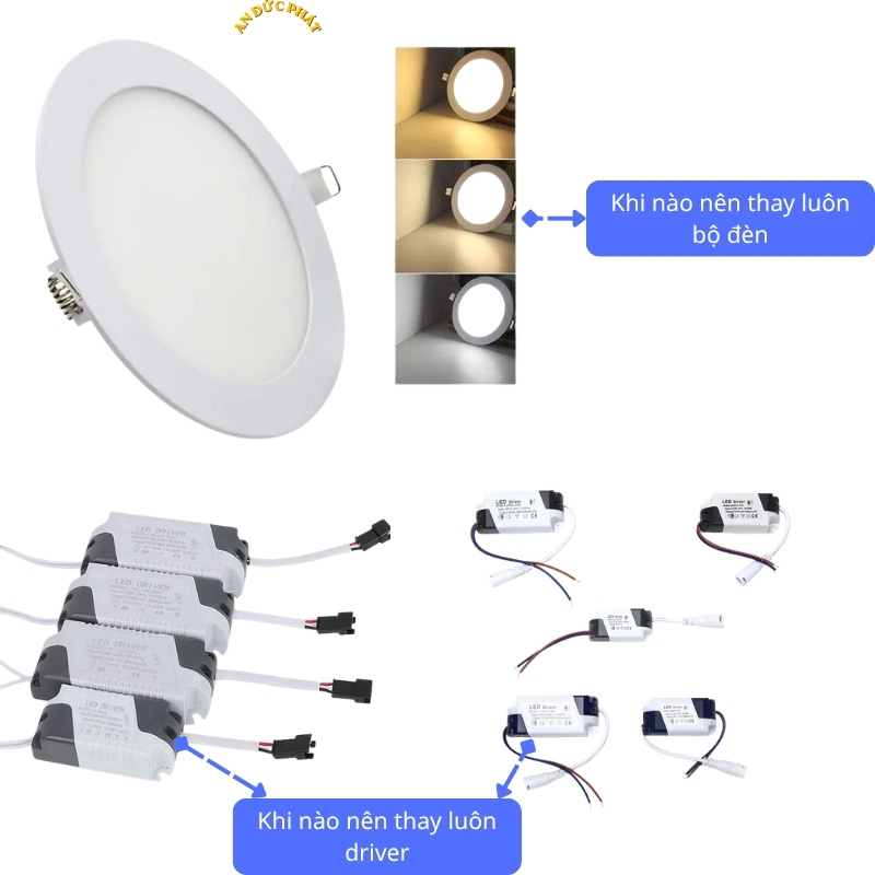 Khi nào nên thay đèn led âm trần cả bộ, khi nào thay driver