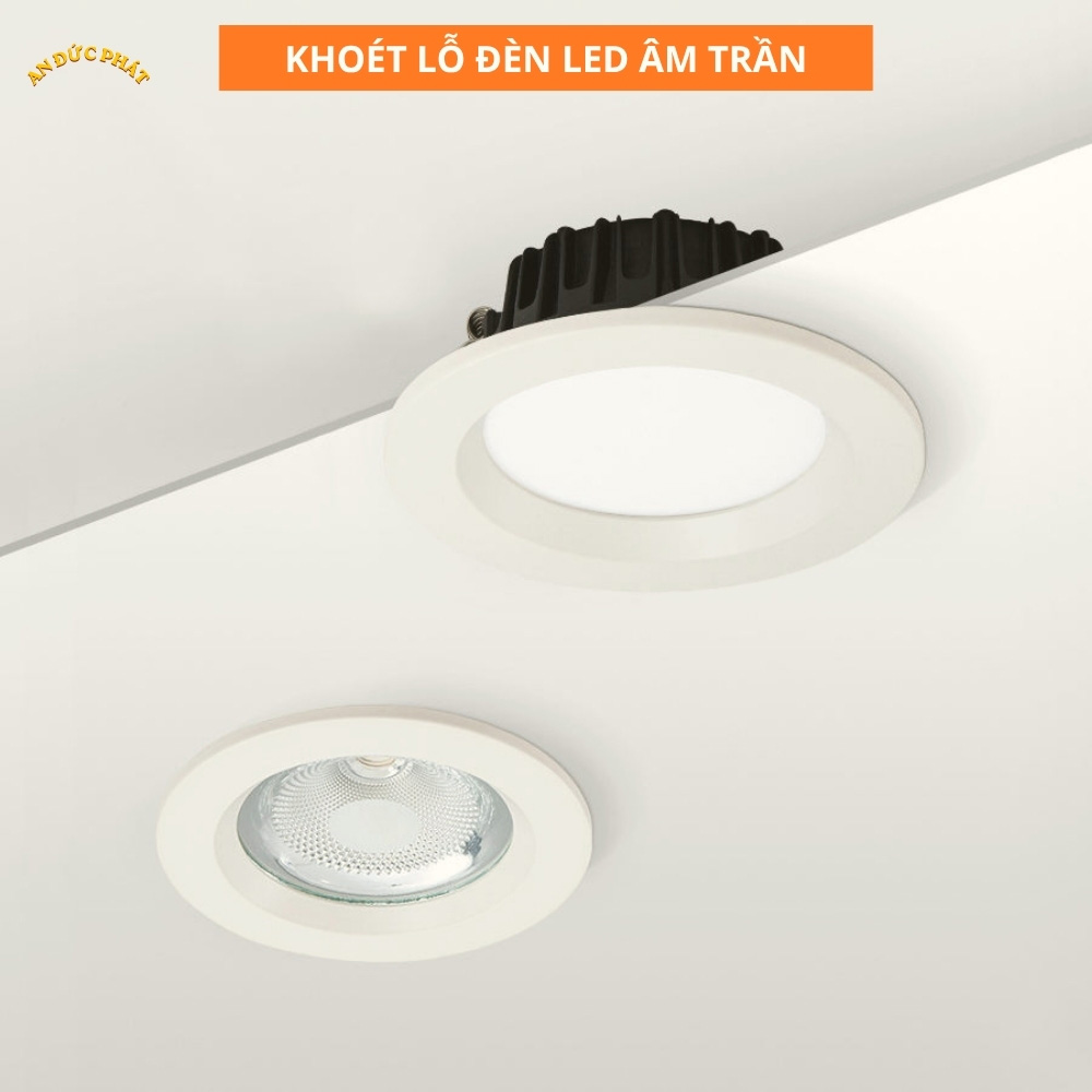 Khoét lỗ đèn LED âm trần đúng kích thước trước khi lắp đặt