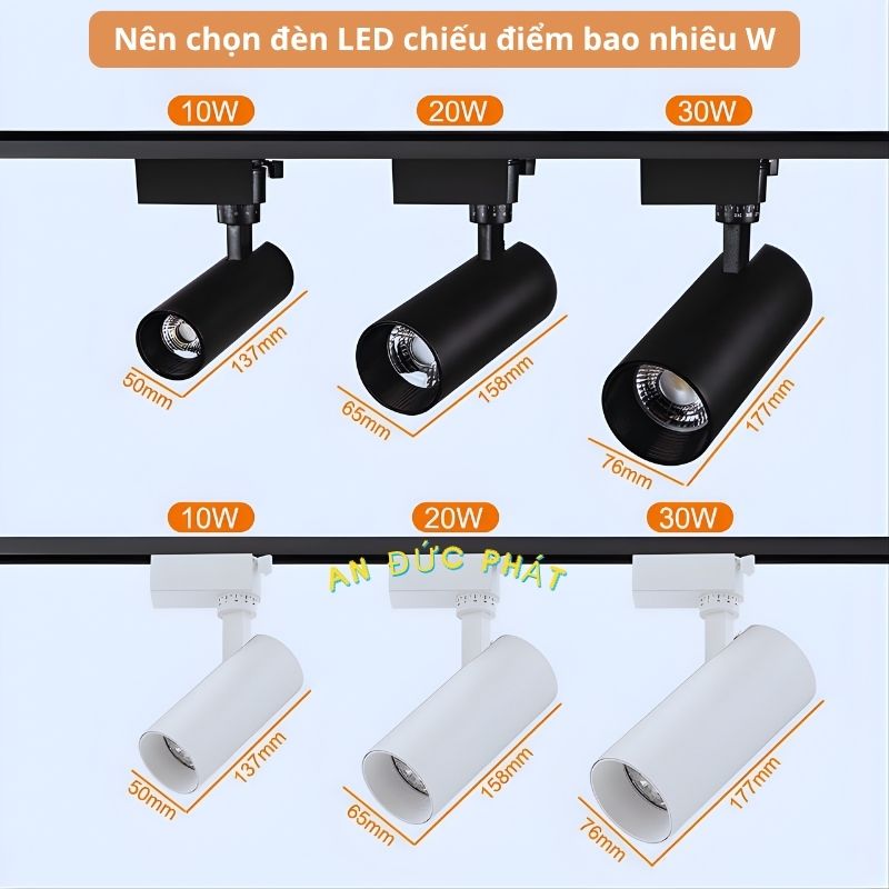Cách chọn công suất đèn led chiếu điểm
