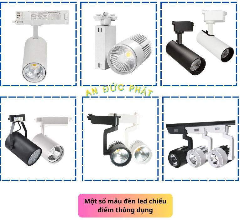 Các mẩu đèn led chiếu điểm thông dụng