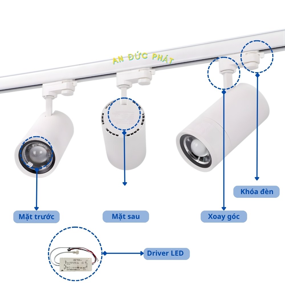 Tăng phô đèn led chiếu điểm và mặt trước mặt sau của đèn
