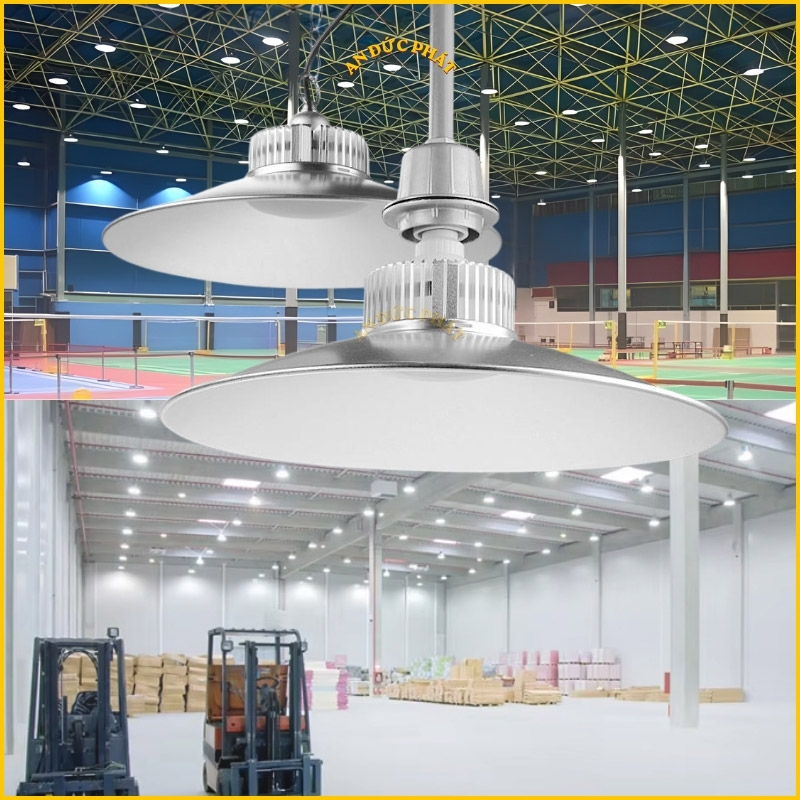 Đèn Lowbay chóa nhôm cho kho xưởng và nhà thi đấu trần thấp đến trần vừa