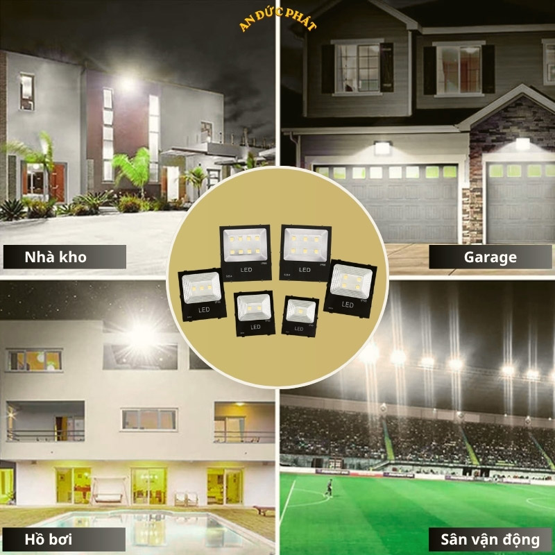 Đèn pha led chiếu sáng ngoài trời, chống nước mưa