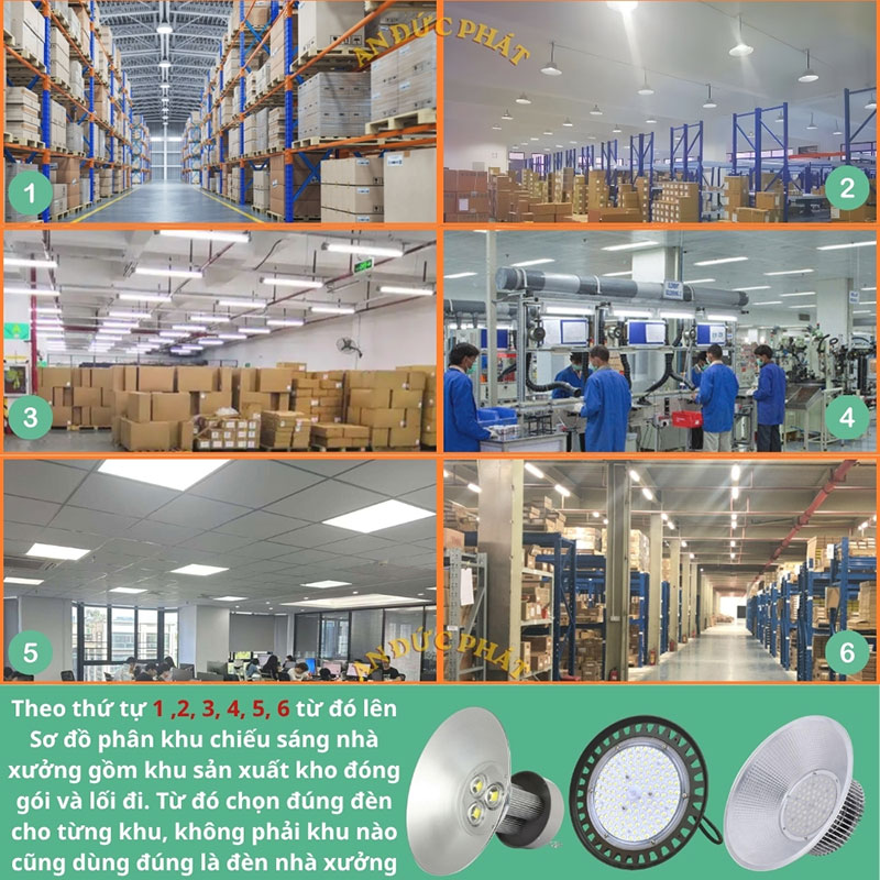 Sơ đồ phân khu chiếu sáng nhà xưởng