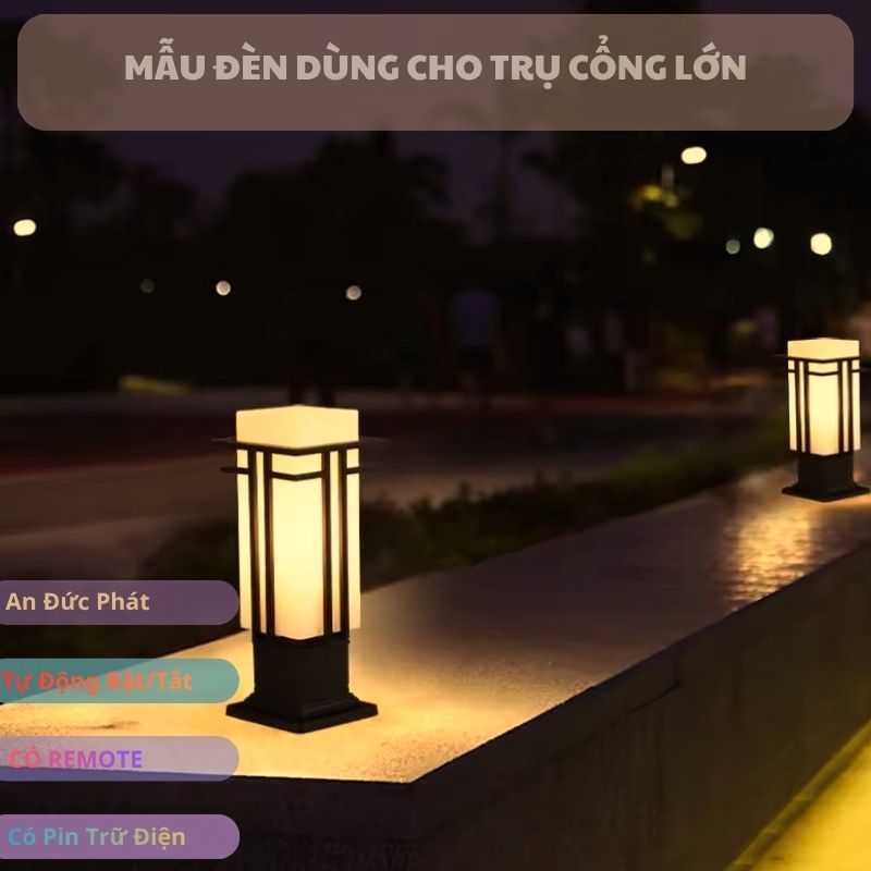 Đèn trụ cổng năng lượng mặt trời dành cho trụ cổng lớn