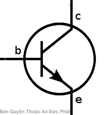 Ký hiệu transistor BJT NPN với các chân base collector emitter