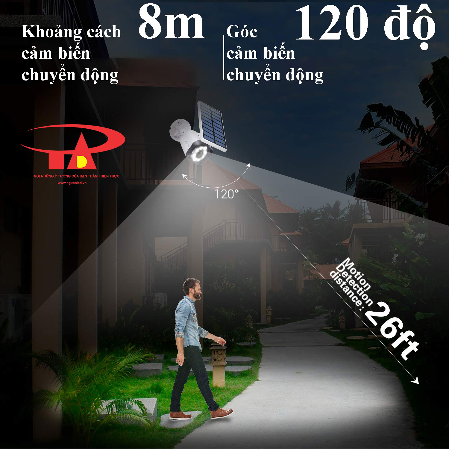 camera năng lượng mặt trời SCL02 cảm biến chuyển động 